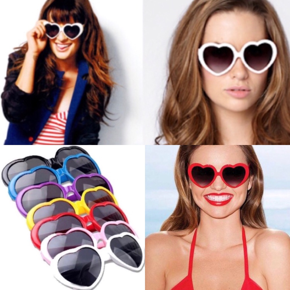 🌞ASSORTED COLOR ❤️ SHAPE VINTAGE LOOK SUNGLASSES